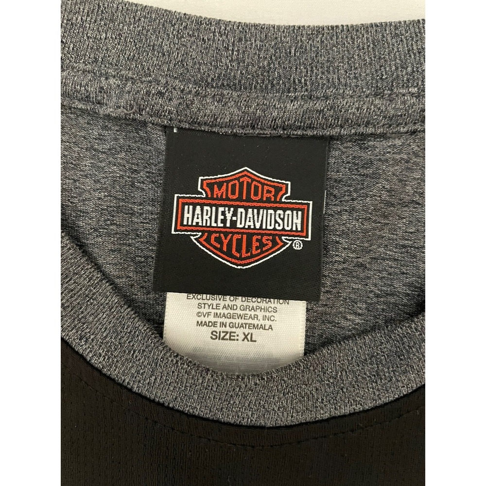 Harley Davidson Black‎ Orange Embroidered Size XL Tank Top Hall's Springfield IL - Picture 3 of 8